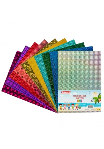 Bigpoint Hologramlı Karton A4 Karışık 10lu Poşet