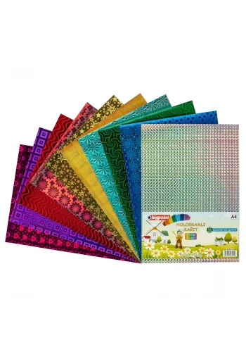 Bigpoint Hologramlı Kağıt A4 Karışık 10 Renk - 80 Gram