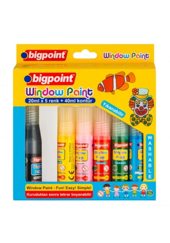 Bigpoint Cam Boyası (Window Paint) 5 Renk x 20 ml