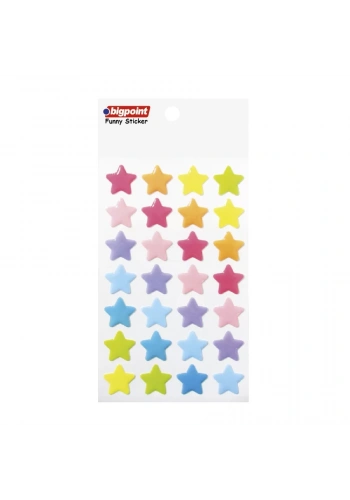 Bigpoint Sticker Pastel Renkli Yıldızlar Büyük Boy