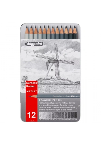 Bigpoint Dereceli Kalem 12li Metal Kutu