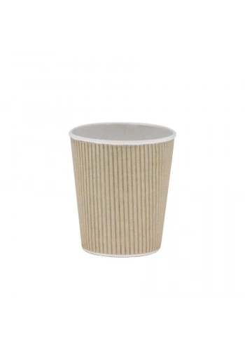 Ripple Double Wall Kraft Karton Bardak 9 oz - 25 Adet