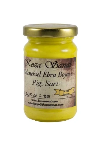 Koza Sanat Ezilmiş Ebru Boyası Pigment Sarı 105ml