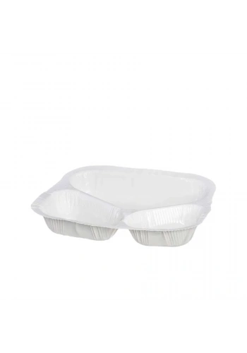 DMR31 3 Bölmeli Sıcağa Dayanıklı Karton Gıda Kabı - 75 Adet