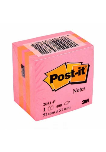 3M 2051-P 52x52 MİNİ KÜP POST-İT PEMBE 400 YP