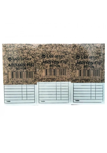 ADİSYON FİŞİ BÜYÜK DÜZİNE