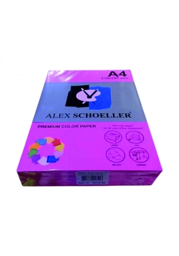 ALEX A4 FOSFORLU PEMBE FOTOKOPİ KAĞIDI 500 LÜ ALX-742