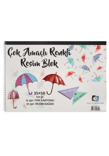 ALEX ÇOK AMAÇLI 35x50 RESİM+FON BLOK DEFTER 10+15 YP.ALX-0299