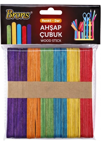 BRONS AHŞAP ÇUBUK RENKLİ GENİŞ 50 Lİ BR-903