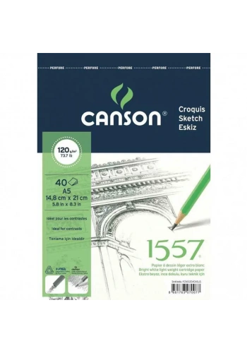 CANSON 1557 A5 40 YP RESİM VE ÇİZİM BLOK 12040A5