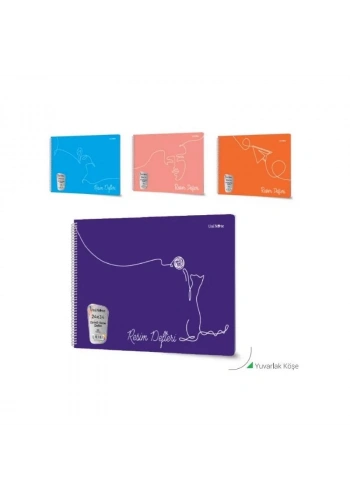 ÇINAR 33x48 SPİRALLİ PP KAPAK RESİM DEFTERİ 25 YP 33007