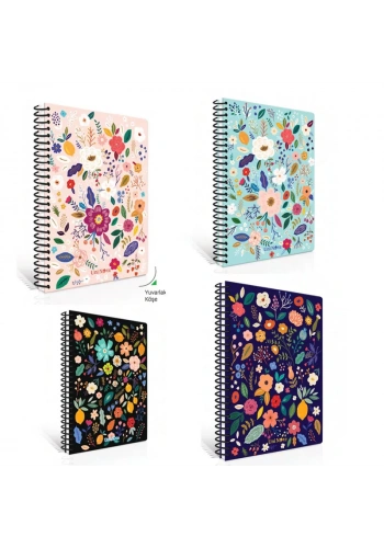 ÇINAR FLORAL 17x24 100 YP KARELİ SERT KAPAK DEFTER 55225