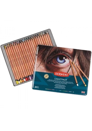 DERWENT LIGHTFAST 24 RENK BOYA KALEMİ TENEKE KUTU 2302720