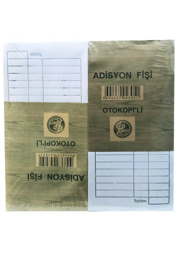 DİLMAN ADİSYON FİŞİ OTOKOPİLİ ADET