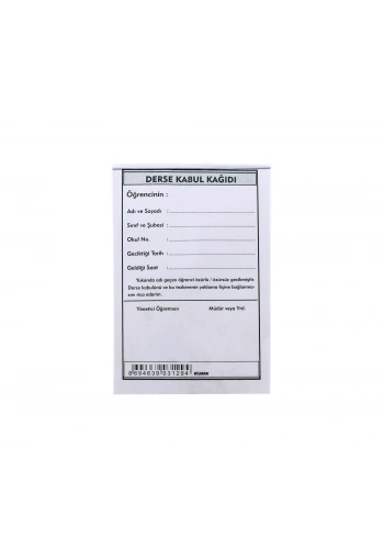 DİLMAN DERSE KABUL KAĞIDI 100LÜ