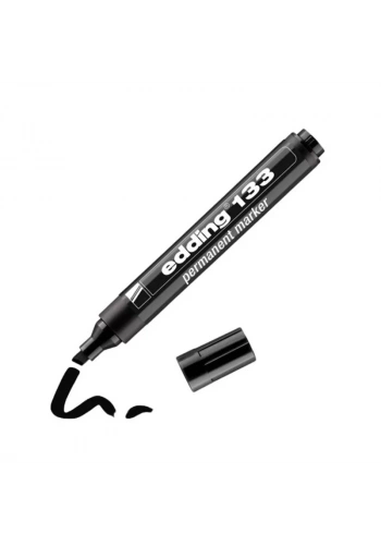 EDDİNG 133 SİYAH PERMANENT KALEM KESİK UÇ