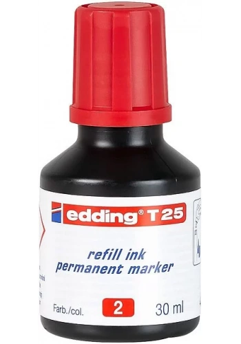 EDDİNG T25 KIRMIZI PERMANENT MÜREKKEP 25ML