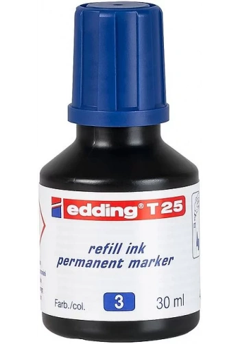 EDDİNG T25 MAVİ PERMANENT MÜREKKEB 25ML