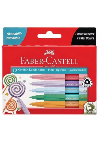 FABER 10 RENK COMFORT KEÇELİ KALEM PASTEL RENKLER 50620000110