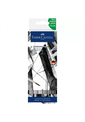 FABER AQUA ÇİFT UÇLU MARKÖR KALEM 6 LI GRİ TONLAR 164522