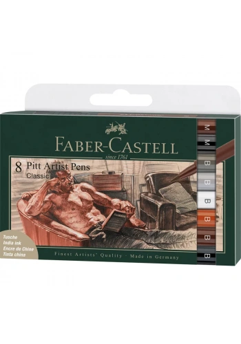 FABER PITT ARTİST PEN FIRÇA UÇLU ÇİZİM KALEMİ 8 Lİ KLASİK 167172