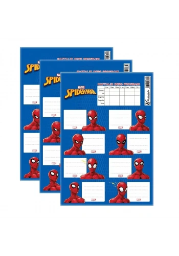 KESKİN SPIDERMAN 3 LÜ DERS PROGRAMLI ETİKET 220130-06