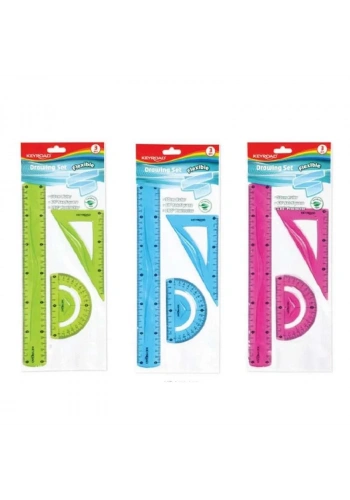 KEYROAD KR972278 FLEXIBLE ESNEK RENKLİ ÇİZİM SETİ 20 CM CETVELLİ 362486
