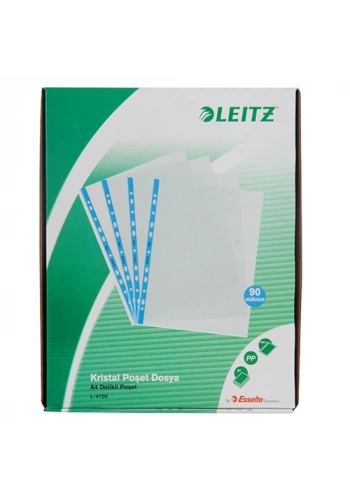 LEITZ L-4700T KRİSTAL POŞET DOSYA MAVİ 90 MİK. 100  LÜ