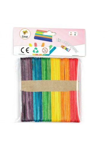 LINO RBZ-033 AHŞAP ÇUBUK RENKLİ DAR 11 CM 50 Lİ