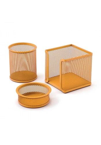 MAS 505 TURUNCU METAL FİLE 3 LÜ MASA SETİ