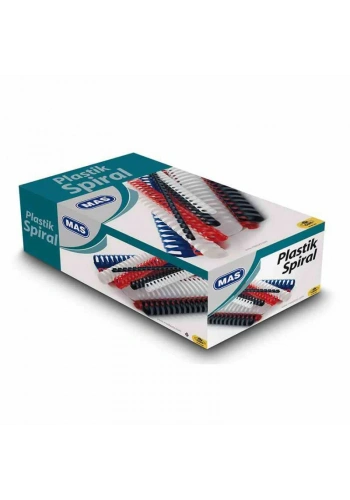 MAS 8106 PLASTİK SPİRAL 12 MM KIRMIZI 100 LÜ