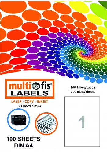 MULTİOFİS 210x297 mm LASER ETİKET 5000