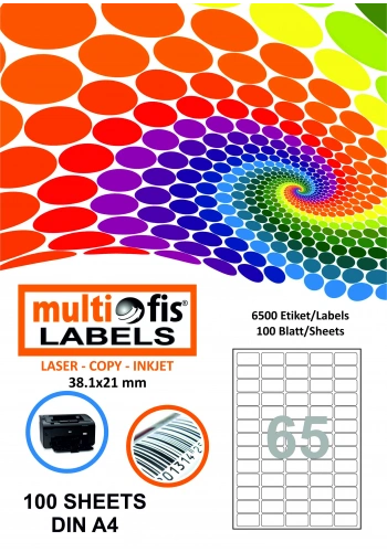 MULTİOFİS 38,1x21 mm LASER ETİKET 5065 OVAL