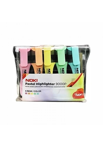 NOKİ FOSFORLU KALEM 5 Lİ PAKET PASTEL RENKLER 9000P5PVC