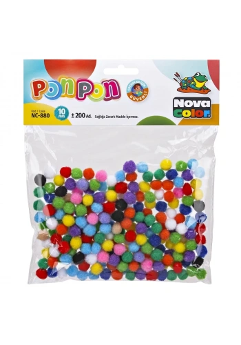 NOVA COLOR PONPON 10 mm 200 LÜ NC-880