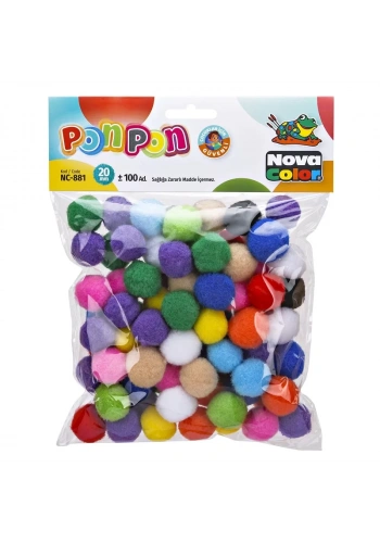 NOVA COLOR PONPON 20 mm 100 LÜ NC-881