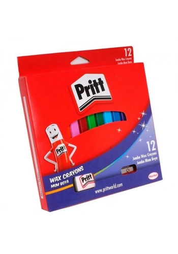 PRİTT 12 RENK JUMBO ÜÇGEN SİLİNEBİLİR PASTEL MUM BOYA 1655739