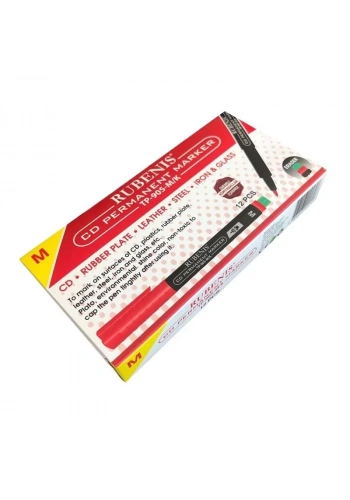 RUBENIS CD-M PERMANENT KALEM KIRMIZI SİLGİLİ TP-905-K