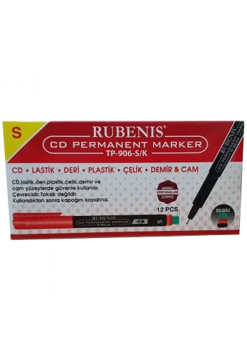 RUBENIS CD-S PERMANENT KALEM KIRMIZI SİLGİLİ TP 906-K