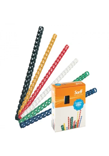 SARFF 6 mm DELUX SİYAH PLASTİK SPİRAL 100 LÜ 15312006