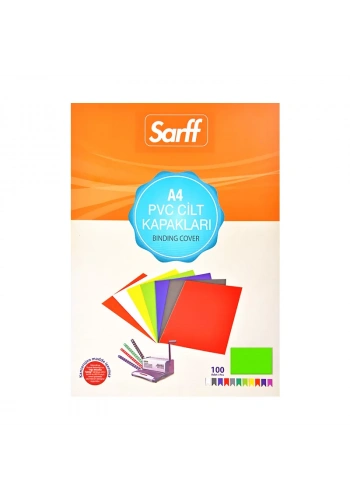 SARFF A4 PVC CİLT KAPAĞI YEŞİL 160 MICRON 100 LÜ 15201016