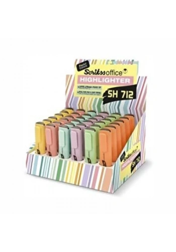 SCRİKSS SH 712 PASTEL FOSFORLU KALEM 36 LI STN