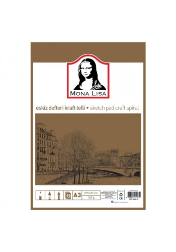 SÜDOR ESKİZ DEFTERİ A3 120 gr KRAFT TELLİ MN01-3