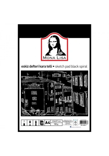 SÜDOR ESKİZ DEFTERİ A4 40 YP KARA SPR MN02-4