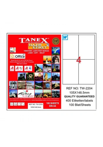 TANEX 105x148.5 LASER ETİKET TW-2204