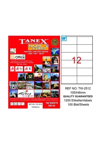 TANEX 105x46 LASER ETİKET TW-2512