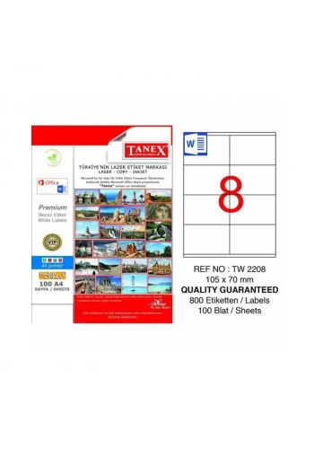 TANEX 105x70 LASER ETİKET TW-2208