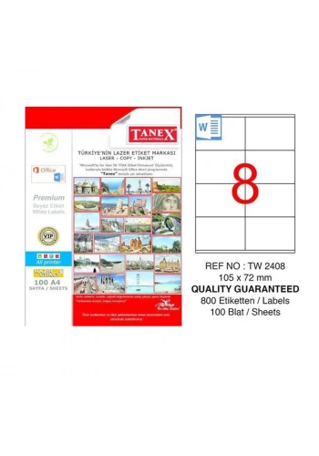 TANEX 105x72 LASER ETİKET TW-2408