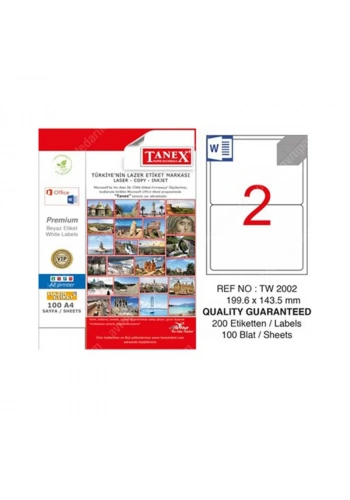 TANEX 199,6x143,5 LASER ETİKET TW-2002