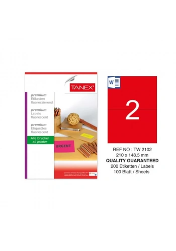 TANEX 210x148,5 LASER ETİKET TW-2102